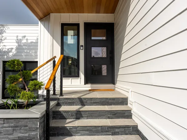 Margate Coastal Transformation — Entry porch with wood ceiling detail